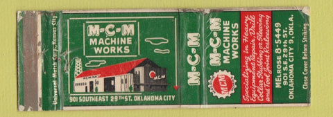 Matchbook Cover - MCM Machine Works Oklahoma City OK POOR