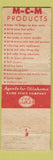 Matchbook Cover - MCM Machine Works Oklahoma City OK POOR