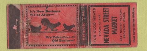 Matchbook Cover - Nevada Street Market Spokane WA POOR