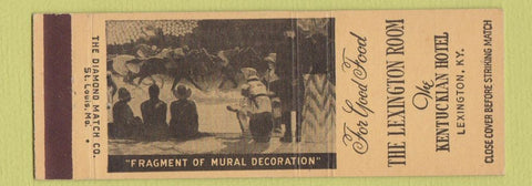 Matchbook Cover - Lexington Room Kentuckian Hotel KY