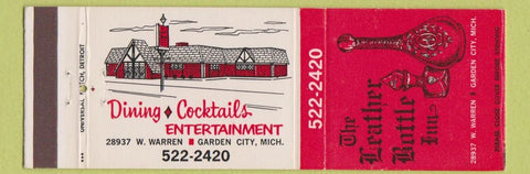 Matchbook Cover - The Leather Bottle Inn Garden City MI
