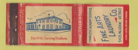 Matchbook Cover - Fine Arts Laundry Detroit MI POOR