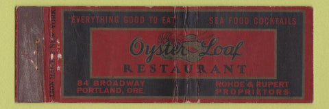 Matchbook Cover - Oyster Loaf Restaurant Portland OR WEAR
