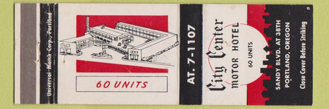 Matchbook Cover - City Center Motor Hotel Portland OR