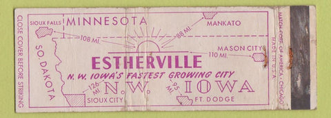 Matchbook Cover - Estherville IA Tourism WEAR