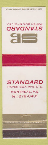 Matchbook Cover - Standard Paper Box Montreal QC