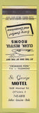 Matchbook Cover - St George Motel Ottawa ON WEAR yellow