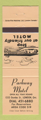 Matchbook Cover - Parkway Motel London ON peach