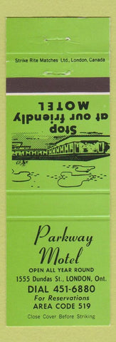 Matchbook Cover - Parkway Motel London ON green