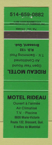Matchbook Cover - Motel Rideau Brossard QC green