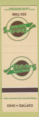 Matchbook Cover - Attractions Restaurant Oxford OH