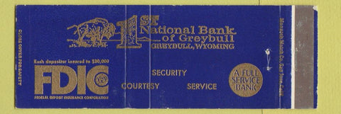 Matchbook Cover - 1st National Bank Greybull WY