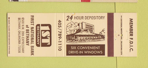 Matchbook Cover - 1st National Bank Bethany OK