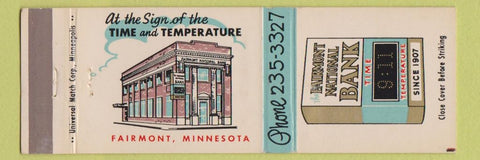 Matchbook Cover - Fairmont National Bank MN