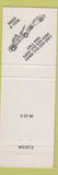 Matchbook Cover - Wertz Auto Towing Canfield OH