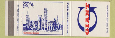 Matchbook Cover - Giant Food Grocery Smithsonian Building Washington DC