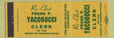 Matchbook Cover - Frank P Yacobucci Clerk of Common Courts Summit County OH