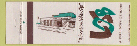 Matchbook Cover - Lake Osceola State Bank Baldwin Tustin Luther MI