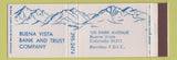 Matchbook Cover - Buena Vista Bank Trust Colorado