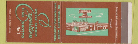 Matchbook Cover - Exposition Fish Grotto San Francisco CA