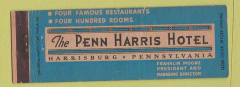 Matchbook Cover - Penn Harris Hotel Harrisburg PA WEAR full length