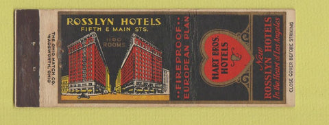 Matchbook Cover - Hart Bros Hotels Los Angeles CA