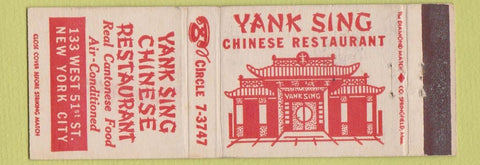 Matchbook Cover - Yank Sing Chinese Restaurant New York City