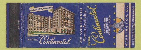 Matchbook Cover - Hotel Continental Washington DC WEAR