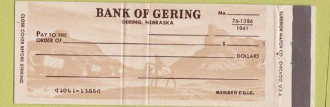 Matchbook Cover - Bank of Gering NE