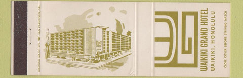 Matchbook Cover - Waikiki Grand Hotel Honolulu Hawaii