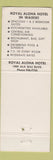 Matchbook Cover - Royal Aloha Hotel Honolulu Hawaii