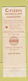 Matchbook Cover - Citizens Savings Loan Salisbury Rockwell NC