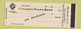 Matchbook Cover - Citizens State Bank Kiel WI