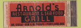 Matchbook Cover - Arnold's Restaurant Grill Portland OR ADVANCE WORN CREASES