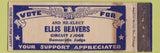 Matchbook Cover - Ellis Beavers Circuit Judge Election WORN