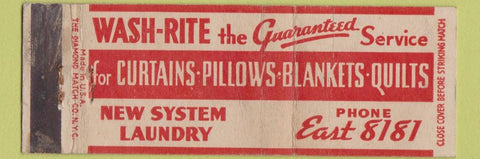 Matchbook Cover - Wash Rite Laundry WEAR