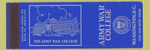 Matchbook Cover - Army War College Washington DC SAMPLE