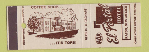Matchbook Cover - El Portal Hotel Raton NM