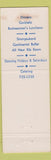 Matchbook Cover - Bucky's Stockholm Restaurant Somerville NJ