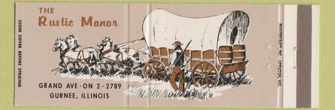 Matchbook Cover - Rustic Manor Gurnee IL covered wagon