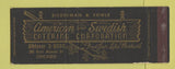 Matchbook Cover - Biederman Fowle American Swedish Catering Chicago IL