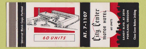 Matchbook Cover - City Center Motor Hotel Portland OR