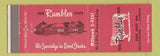 Matchbook Cover - Rambler Cafe Hutchinson KS