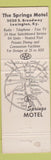 Matchbook Cover - The Spring Motel Lexington KY
