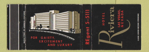 Matchbook Cover - Hotel Riviera Las Vegas NV casino