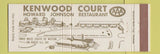 Matchbook Cover - Kenwood Court Howard Johnson Restaurant Wilson NC