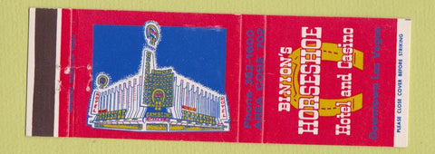 Matchbook Cover - Binion's Horseshoe Hotel Casino Las Vegas NV
