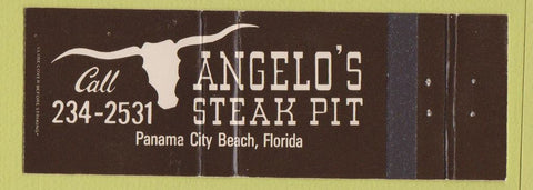 Matchbook Cover - Angelo's Steak Pit Panama City Beach FL