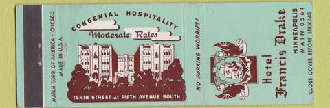 Matchbook Cover - Hotel Francis Drake Minneapolis MN