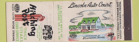 Matchbook Cover - Hitching Post Restaurant Cheyenne WY Feature WEAR